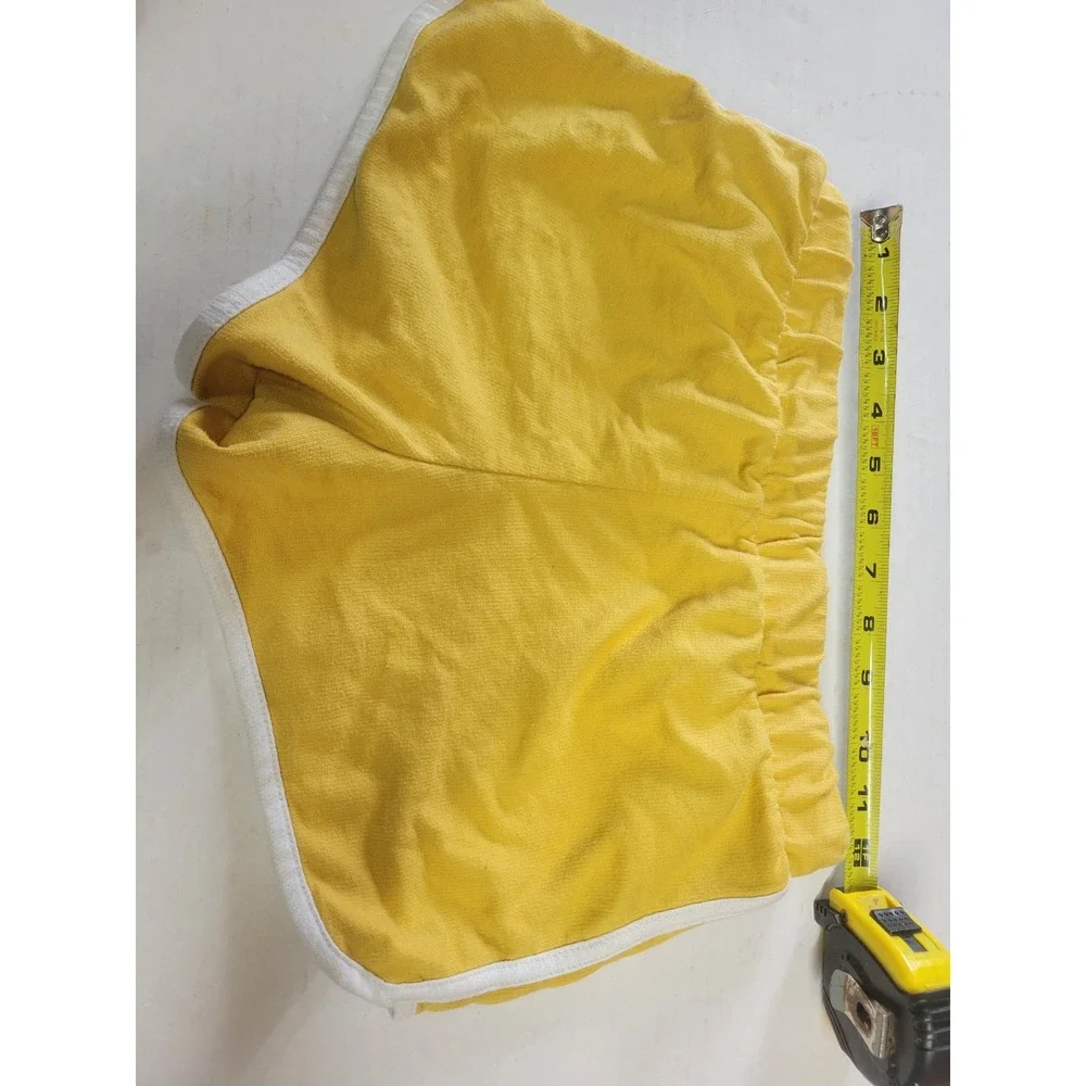 Old Navy Girls Yellow‎ Dolphin Shorts White Contrast Trim Size L 10-12 Retro